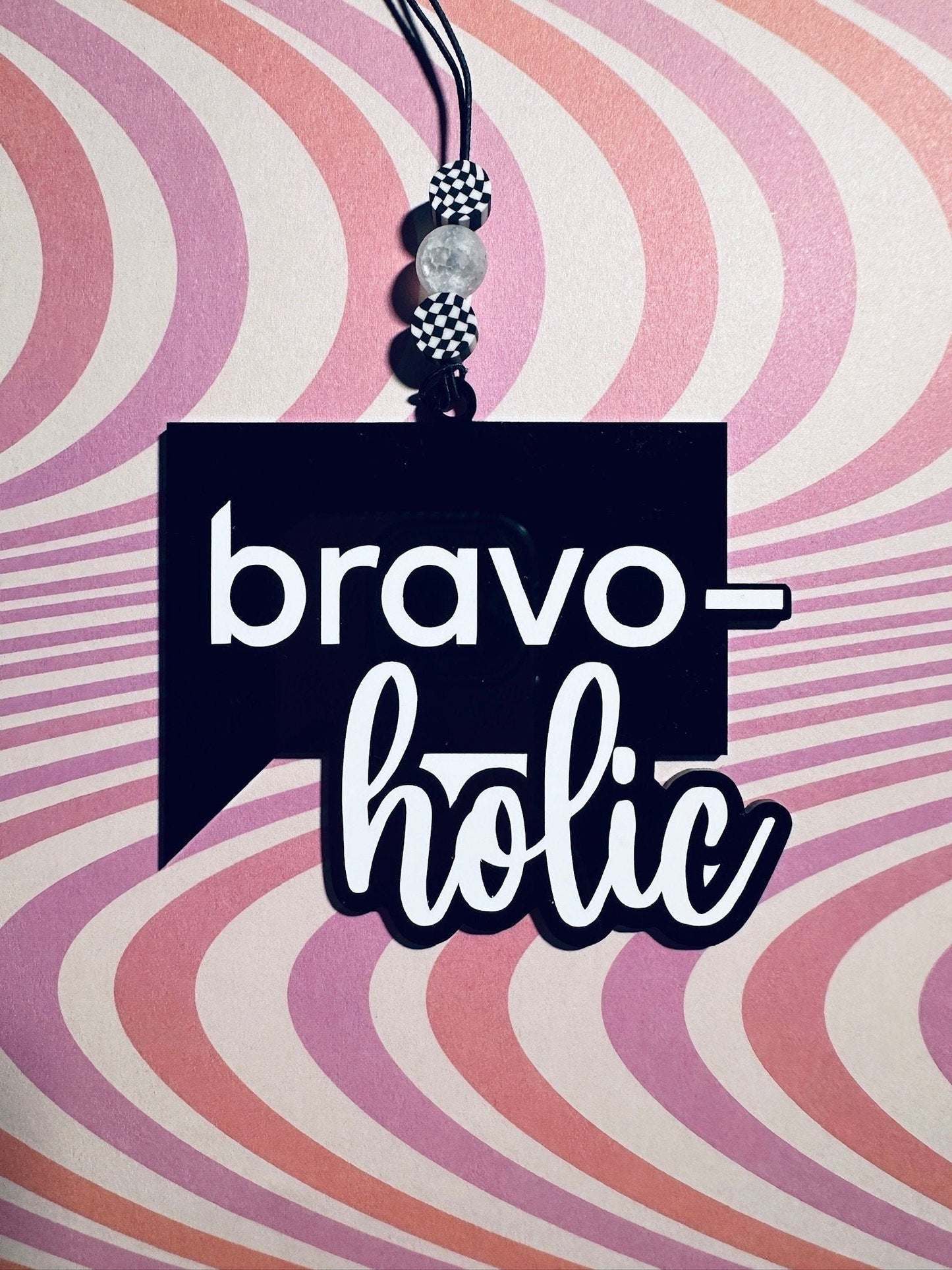 Bravo TV Bravoholic Car Charm Black Acrylic Gift Tag
