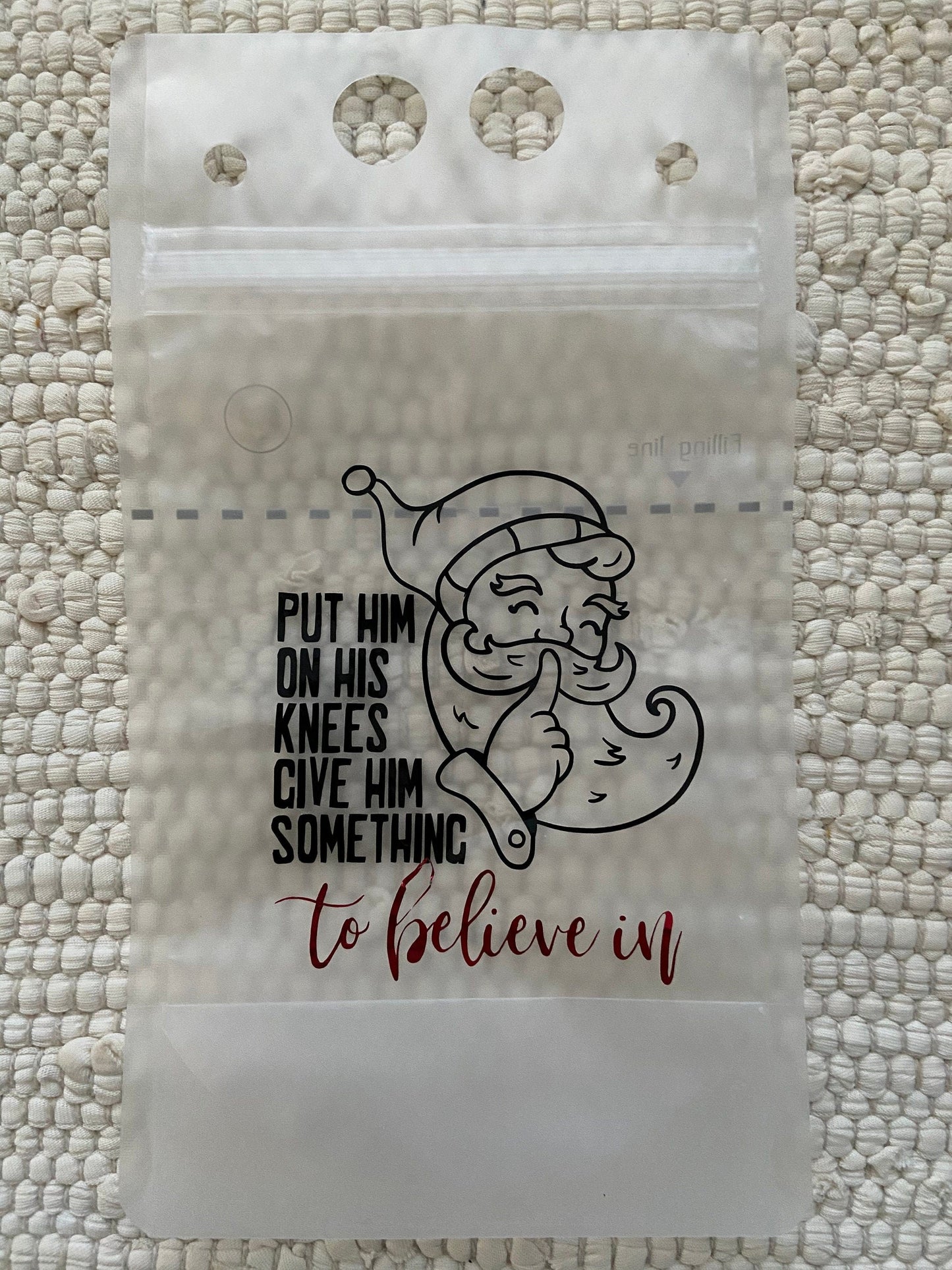 Funny Christmas Drink Pouches: Holiday Party Favors