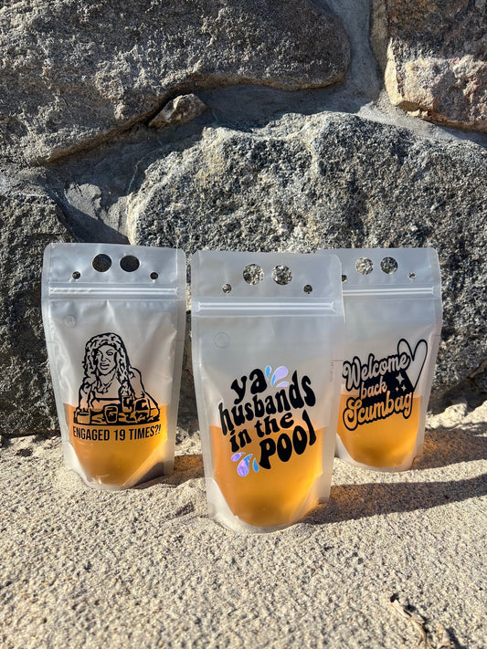 Real Housewives RHONJ Drink Pouches: Bravo Bachelorette Party Favors