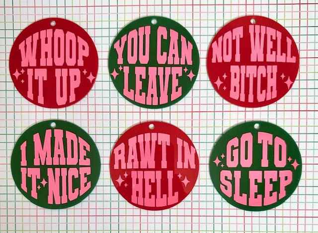 Real Housewives Bravo Christmas RHOC Whoop It Up Ornament - Gift - Reality TV Fan - Bravo Merch - Orange County - Housewives Party