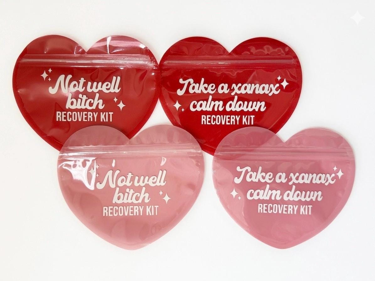 Bravo Real Housewives RHONY Heart Shaped Hangover Kit Ramona Singer Bachelorette Girls Trip Recovery Pouch