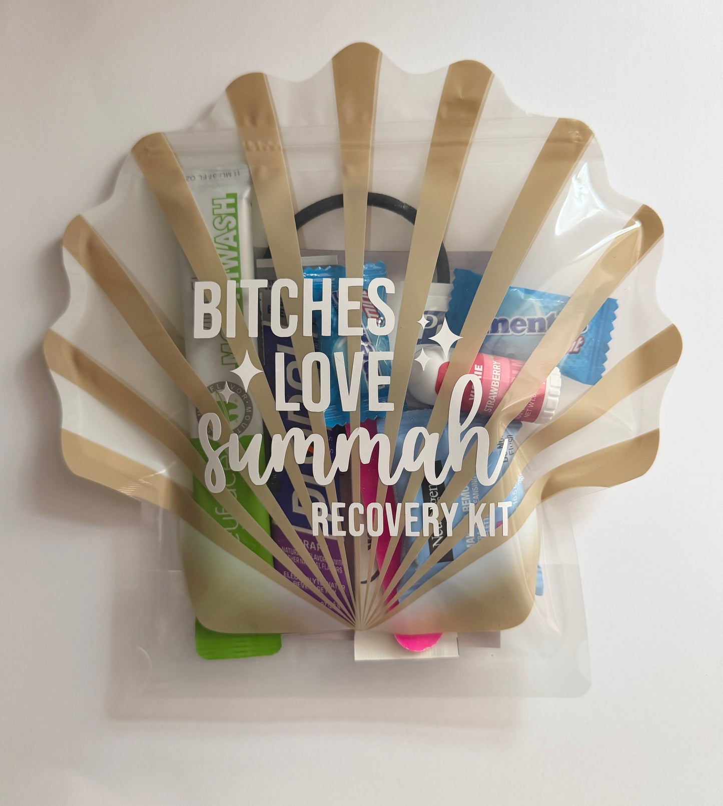 Bravo RHORI Bitches Love Summah Shell Shaped Hangover Kit Bachelorette Girls Trip Recovery Pouch