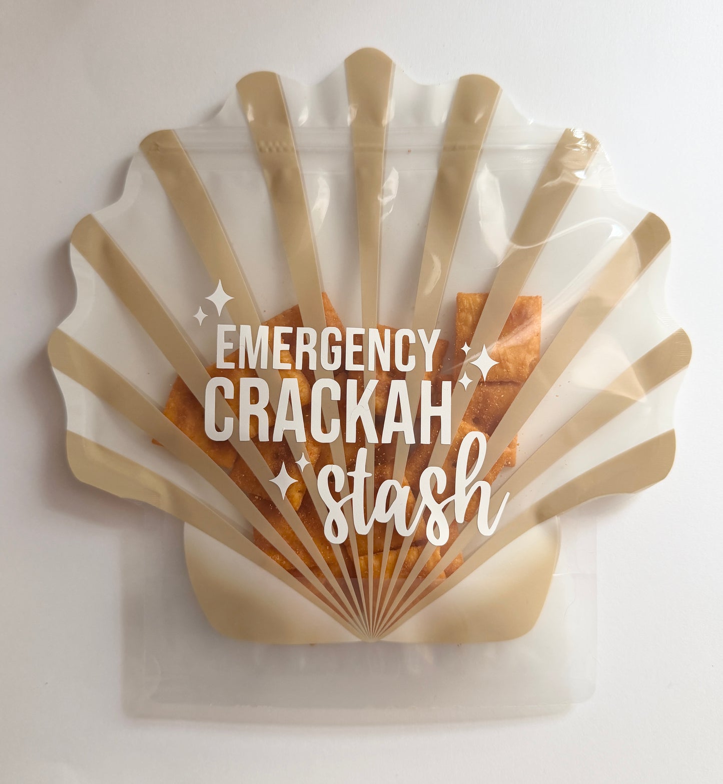 Bravo RHORI Emergency Crackah Stash Shell Shaped Ziploc Bag Bachelorette Girls Trip Recovery Pouch