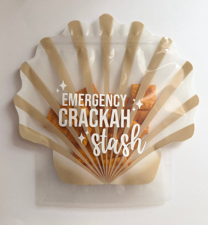 Bravo RHORI Emergency Crackah Stash Shell Shaped Ziploc Bag Bachelorette Girls Trip Recovery Pouch
