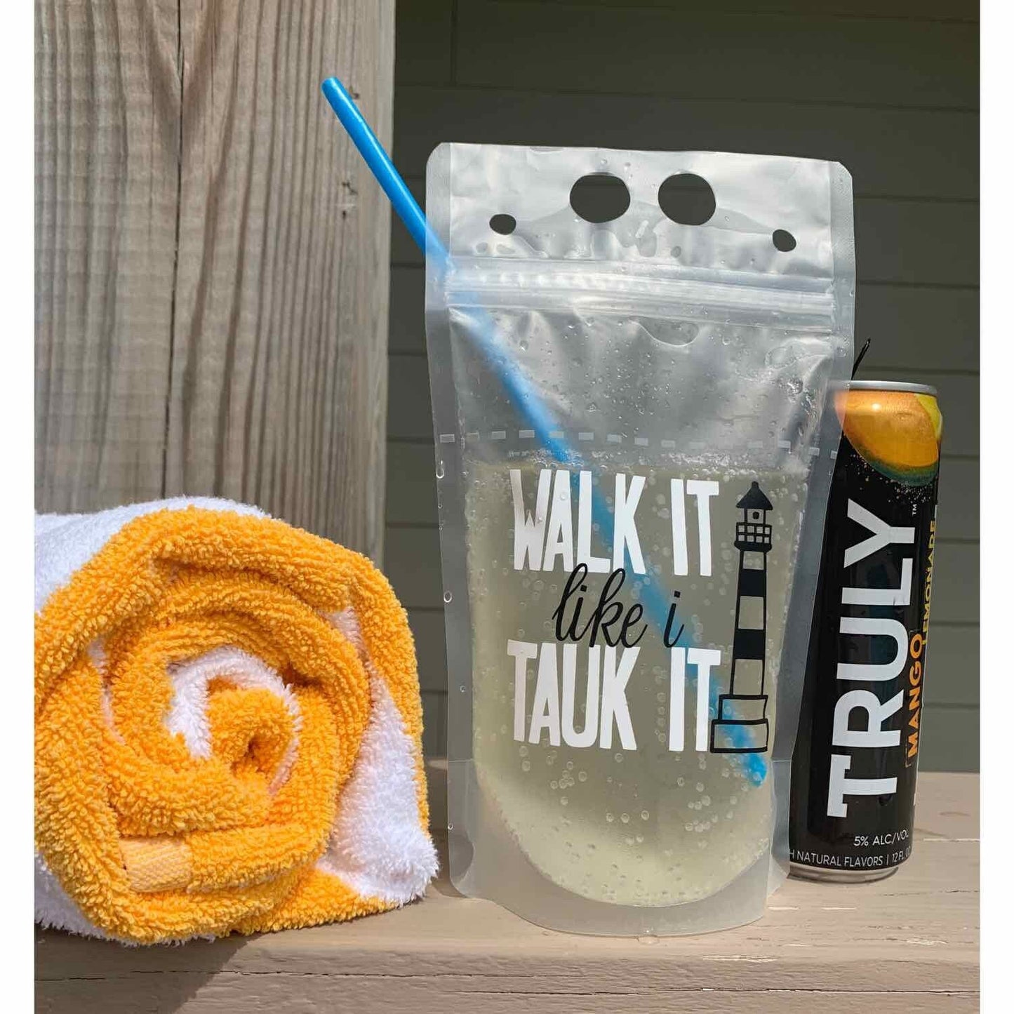 Montauk Bachelorette Party Drink Pouches: Custom Birthday Bride Gift