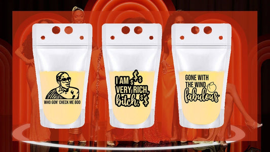 Real Housewives RHOA Party Drink Pouches: Bravo Bachelorette Birthday Favors