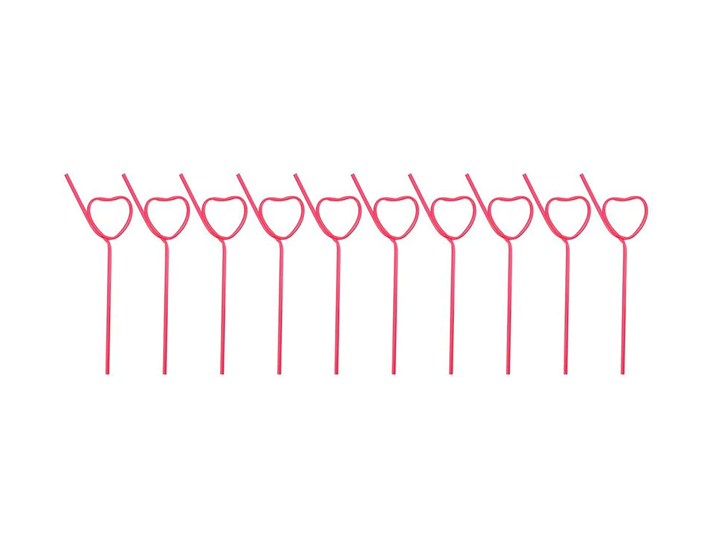 Heart Straws: Reusable Plastic Cocktail Stirrers - Pink & Red