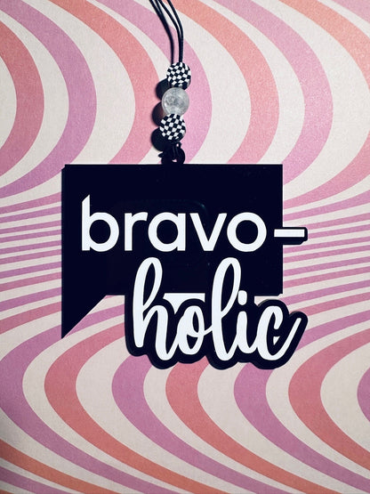 Bravo TV Bravoholic Car Charm Black Acrylic Gift Tag