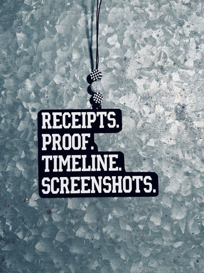 Real Housewives RHOSLC Car Charm: Receipts Proof, Bravo Gift Tag