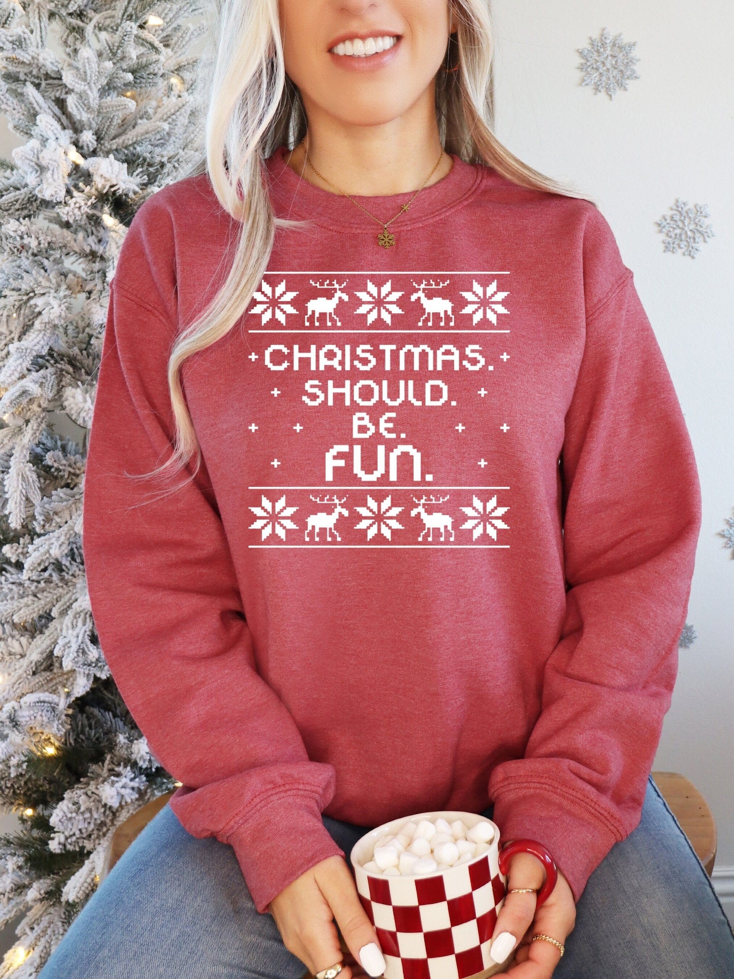 Bravo Summer House Christmas Ugly Sweater Christmas Should Be Fun Crew Shirt
