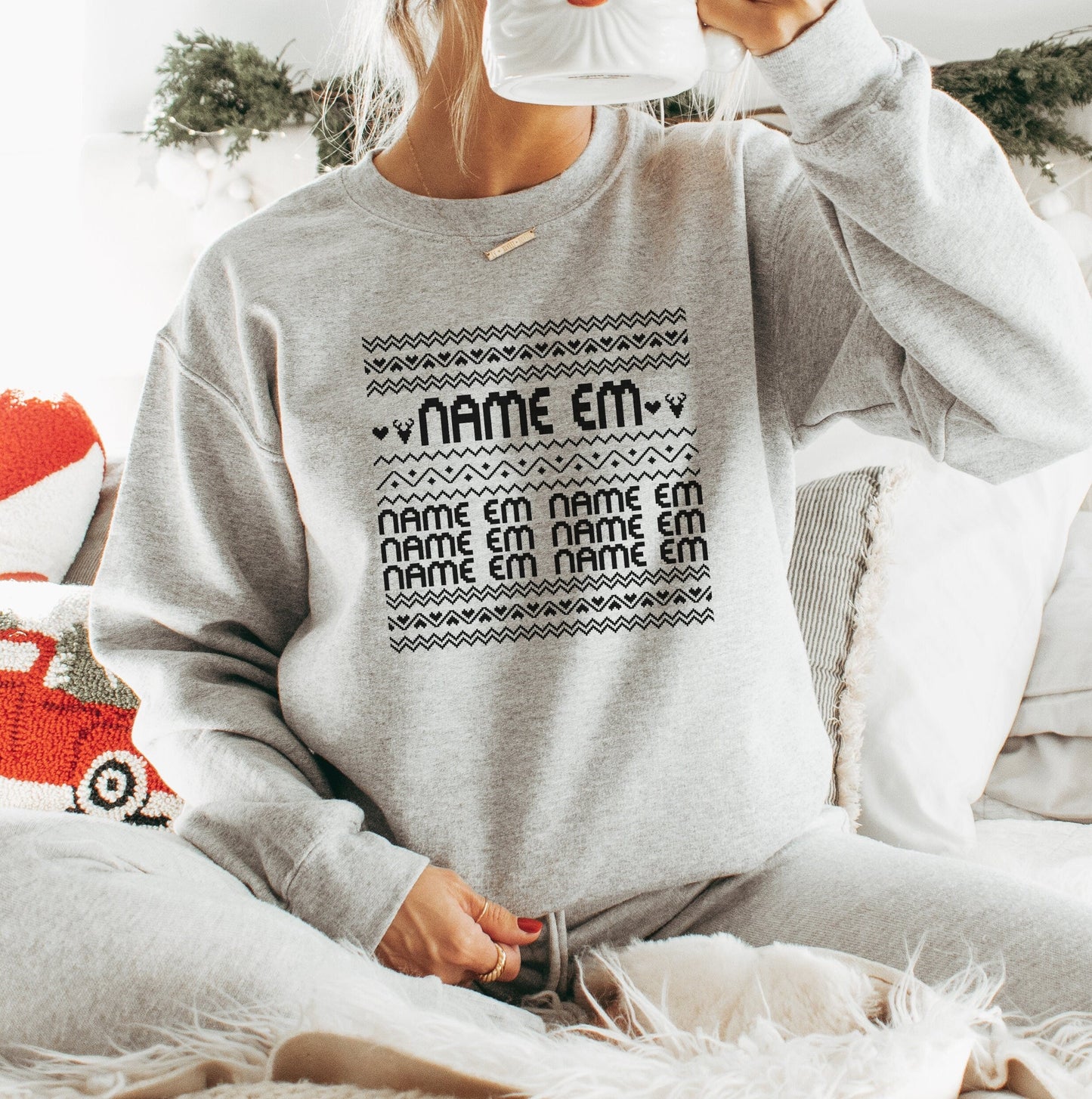 Bravo Christmas Real Housewives Ugly Christmas Sweatshirt 'Name Em' Crew Neck - RHOBH