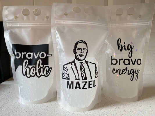 Real Housewives Andy Cohen Bravo Drink Pouches: Real Housewives Party Favors