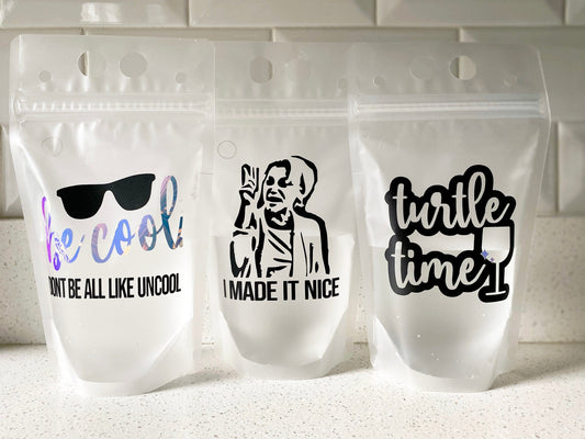 Real Housewives RHONY Party Drink Pouches: Bravo Bachelorette Favors