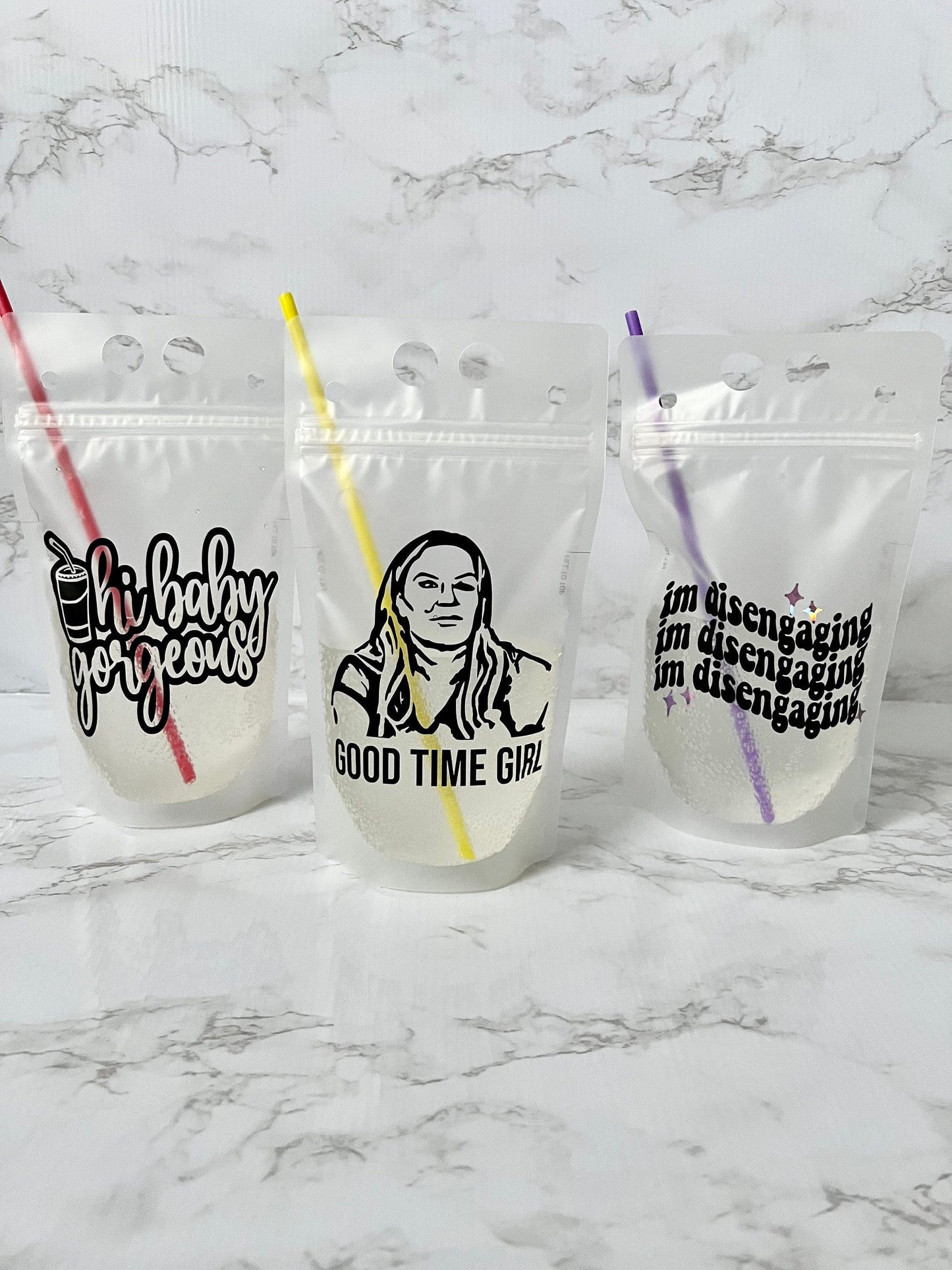 Real Housewives RHOSLC Drink Pouches: Bravo Bachelorette Party Favors