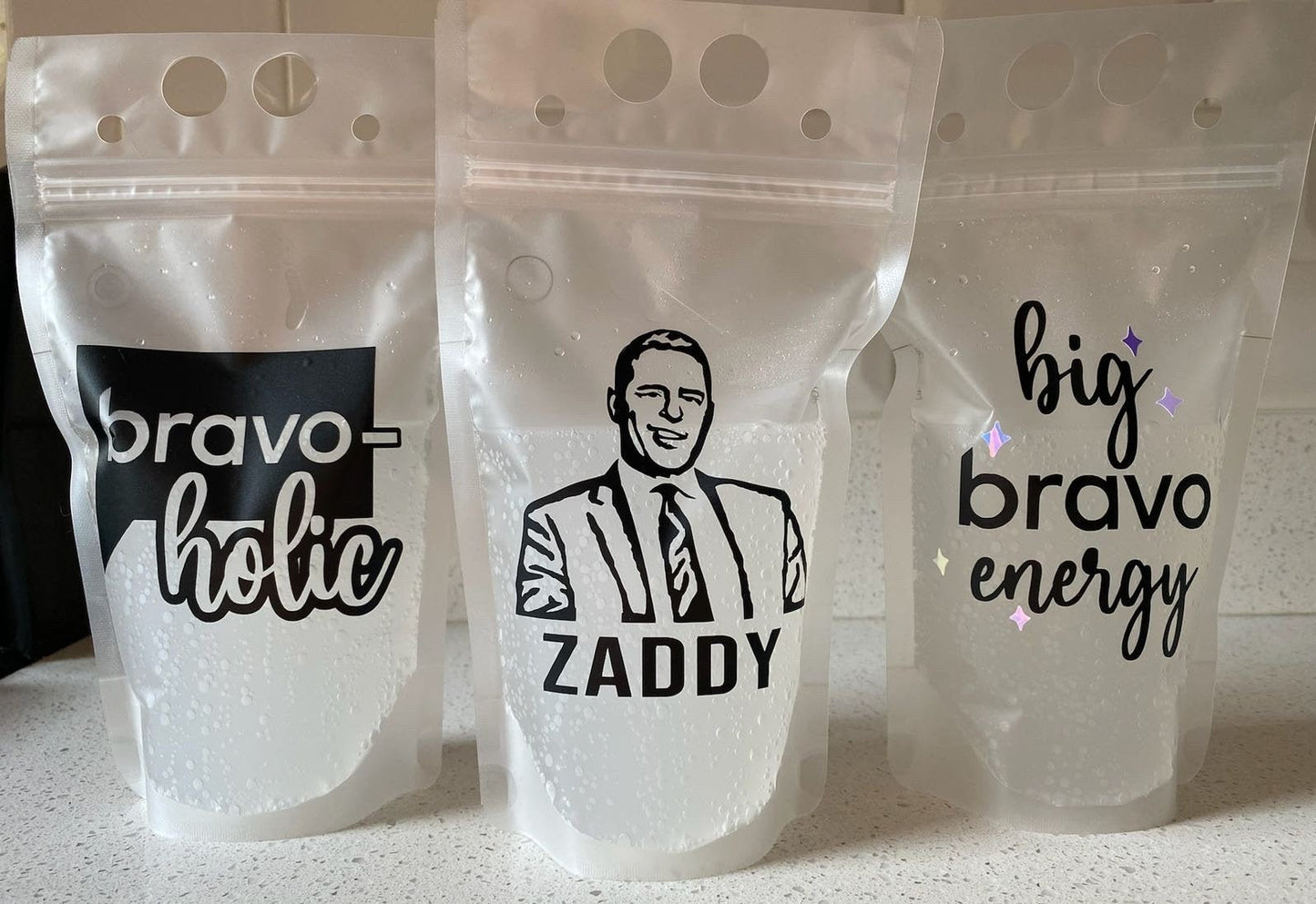 Real Housewives Andy Cohen Bravo Drink Pouches: Real Housewives Party Favors