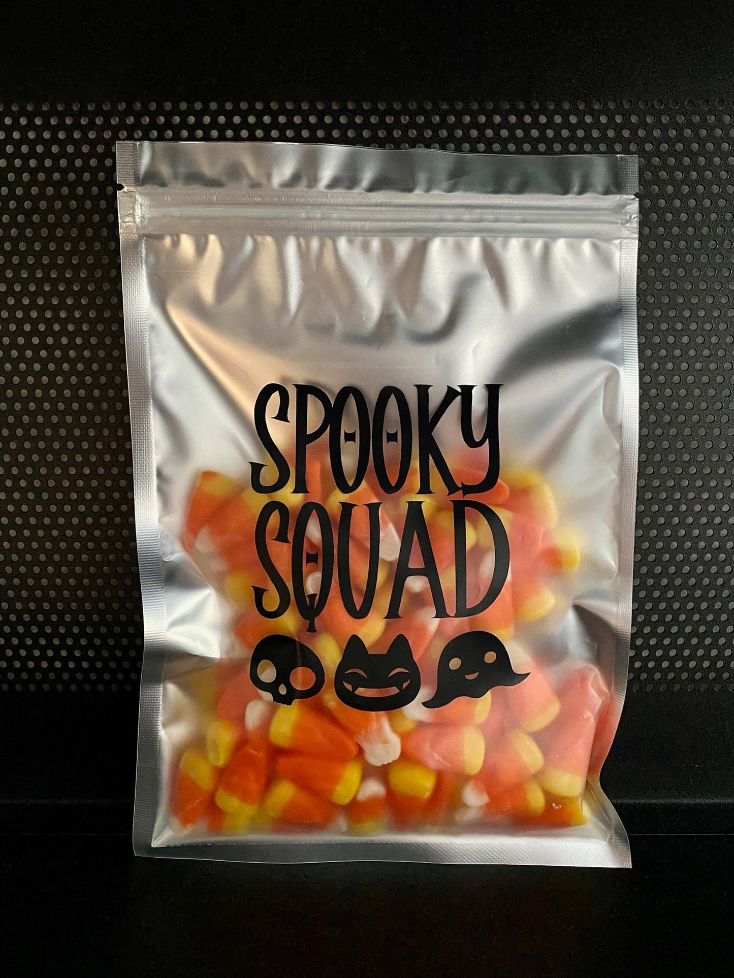 Halloween Party Favor Bags: Resealable Mylar Treat Pouches