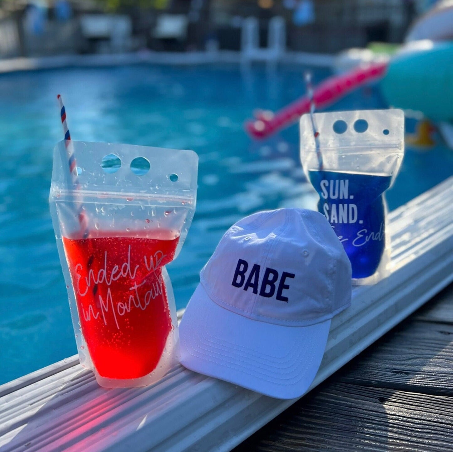 Montauk Bachelorette Party Drink Pouches: Custom Birthday Bride Gift
