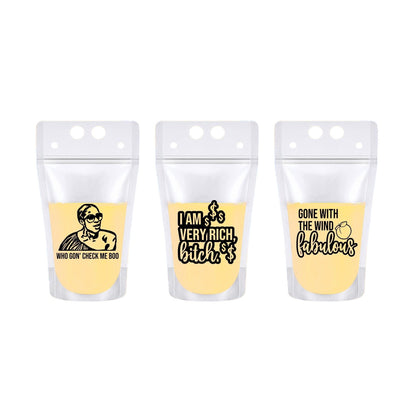 Real Housewives RHOA Party Drink Pouches: Bravo Bachelorette Birthday Favors
