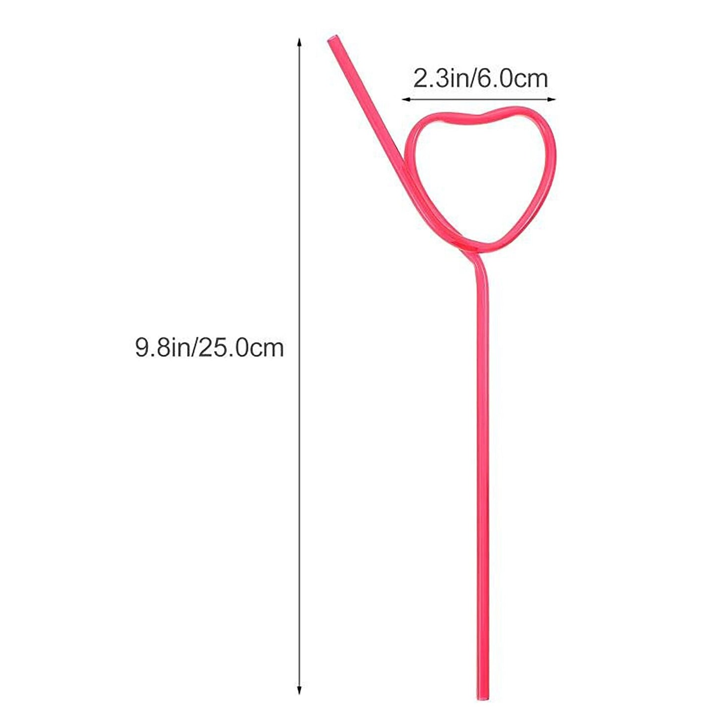 Heart Straws: Reusable Plastic Cocktail Stirrers - Pink & Red