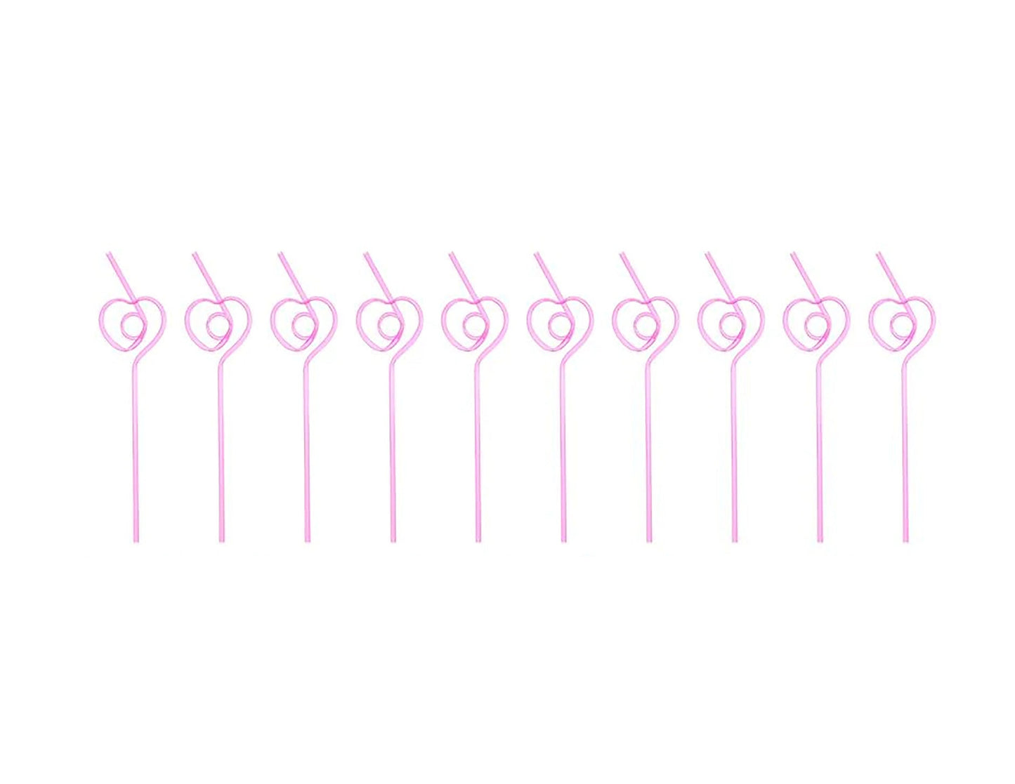 Heart Straws: Reusable Plastic Cocktail Stirrers - Pink & Red