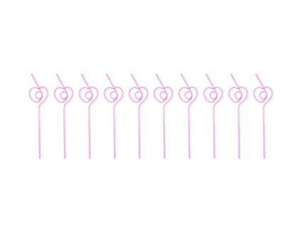 Heart Straws: Reusable Plastic Cocktail Stirrers - Pink & Red