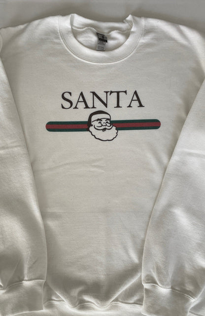 Santa-ucci Christmas Sweatshirt: Designer Inspired Unisex Party Shirt
