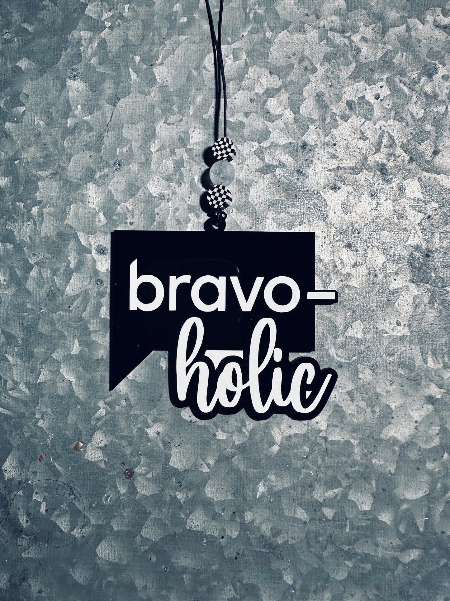 Bravo TV Bravoholic Car Charm Black Acrylic Gift Tag