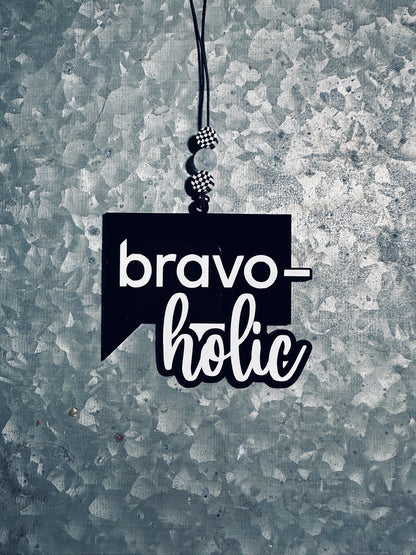 Bravo TV Bravoholic Car Charm Black Acrylic Gift Tag