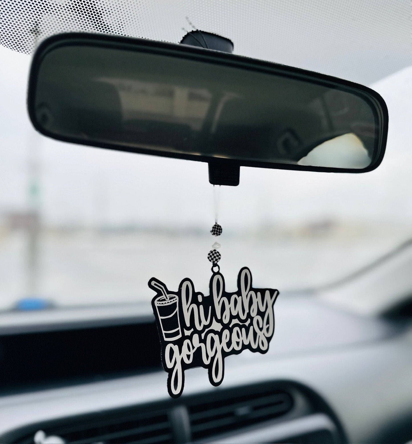 Real Housewives Bravo RHOSLC Car Charm - Hi Baby Gorgeous - Hollywood Bachelorette Party - Birthday - Bride - Custom Gift Tag Desk Charm