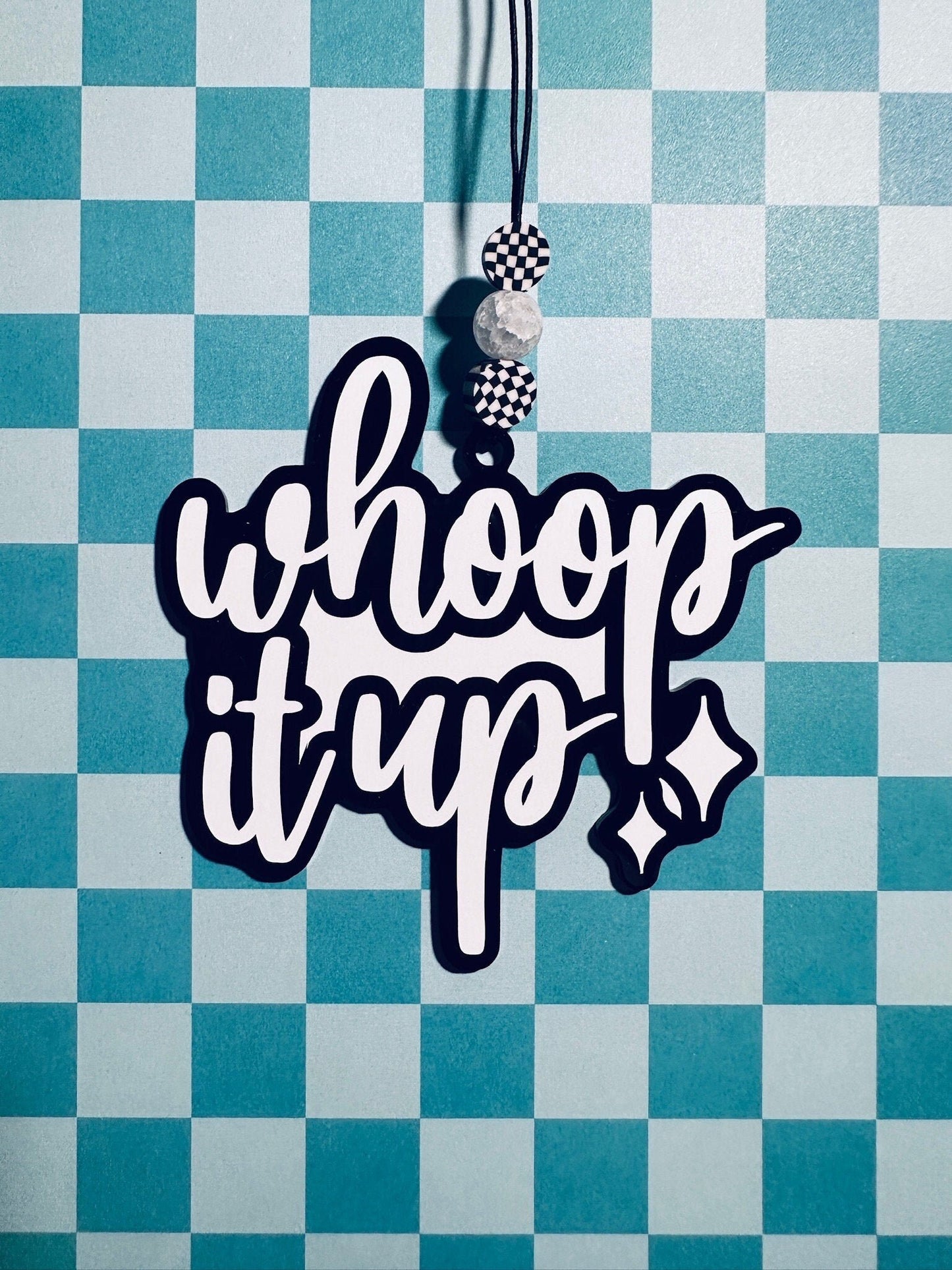 Real Housewives Bravo RHOC Car Charm: "Whoop It Up" Acrylic Gift Tag