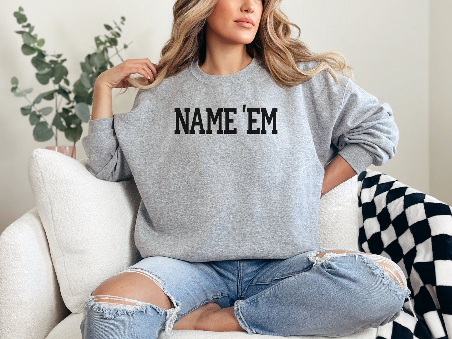 Real Housewives Name Em Sweatshirt or T-Shirt RHOBH - Bravo Bachelorette Gift - Crew Neck - Adult Pullover Bravo Party - Bravocon