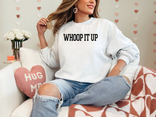 Real Housewives Whoop It Up Sweatshirt or T-Shirt OC - Bravo Gift Shirt - RHOC Crew Neck Bravo Bachelorette Last Minute Gift - Bravocon