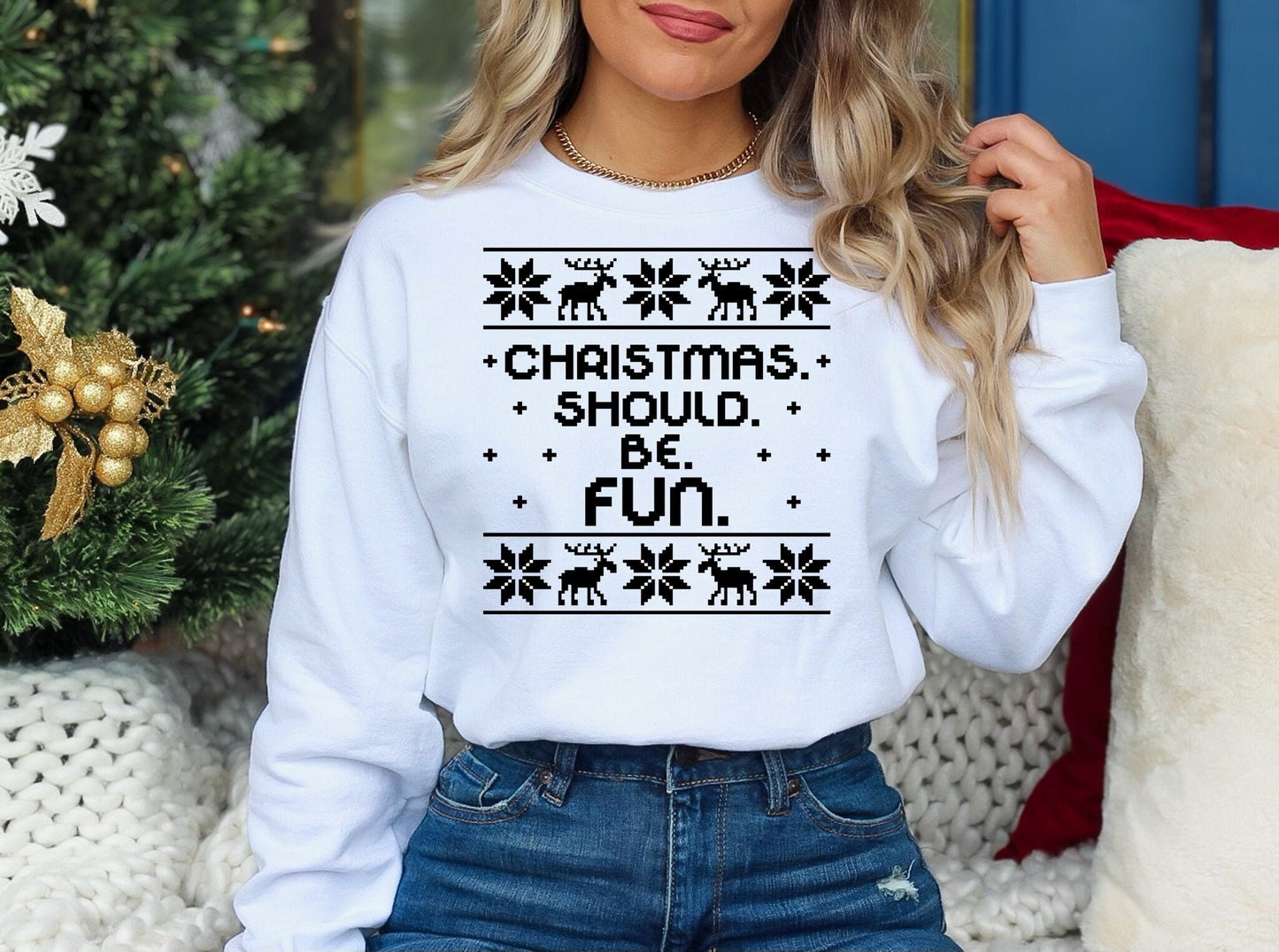 Bravo Summer House Christmas Ugly Sweater Christmas Should Be Fun Crew Shirt