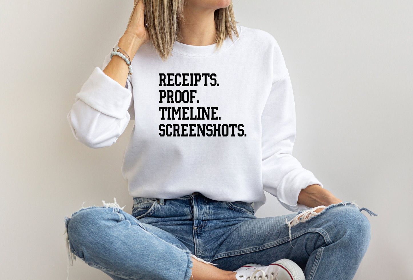 Real Housewives Bravo Receipts Proof Timeline Sweatshirt - RHOSLC Bravo Gift Bravocon