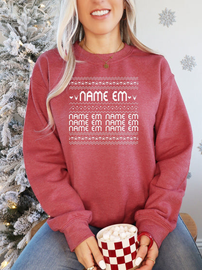 Bravo Christmas Real Housewives Ugly Christmas Sweatshirt 'Name Em' Crew Neck - RHOBH