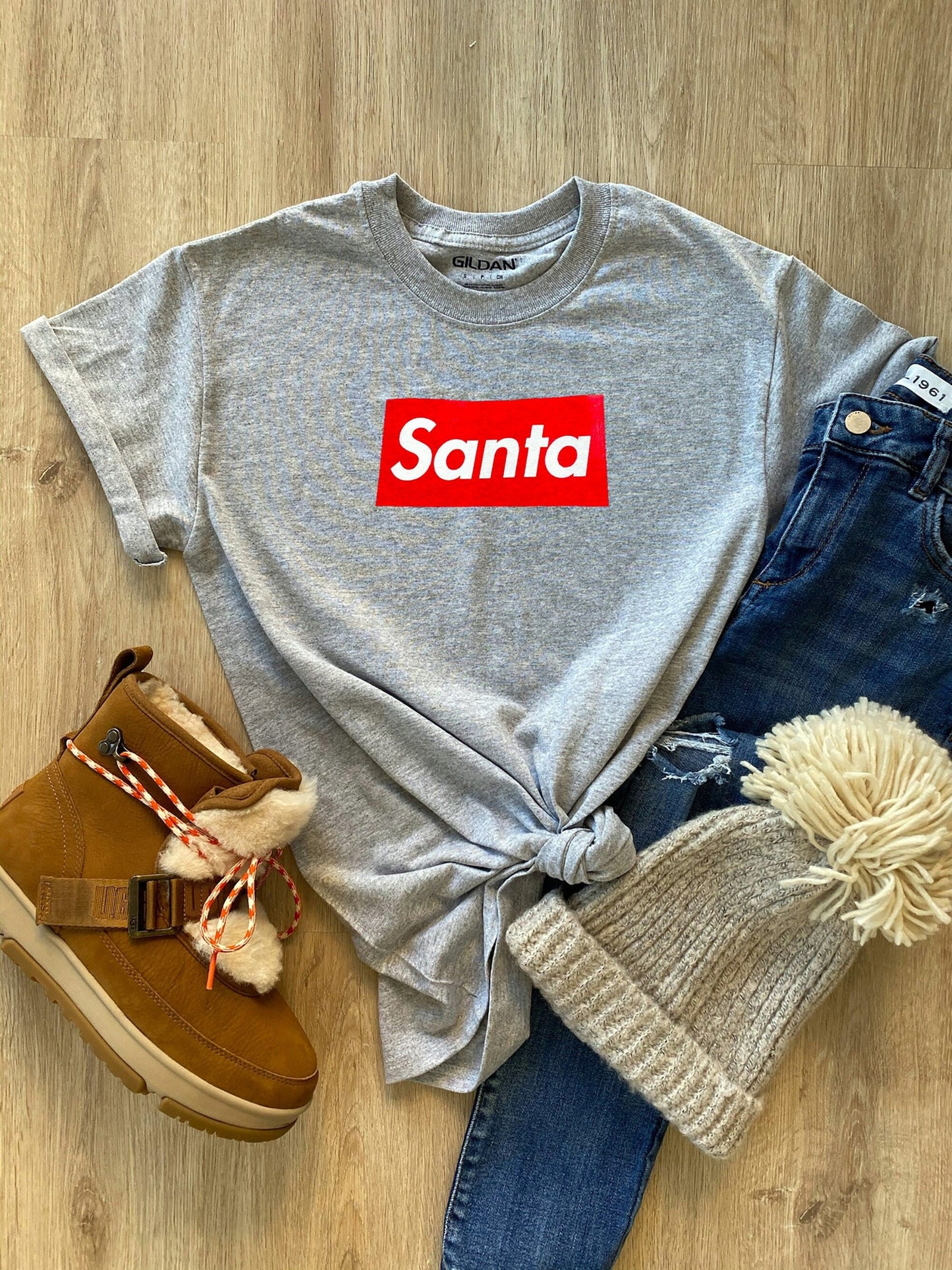 Santa Designer Inspired Christmas Sweatshirt: Unisex Party Shirt