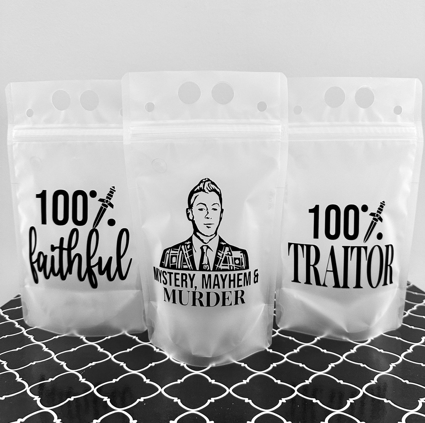 Traitors Faithful Drink Pouches: Reality TV Party Favors