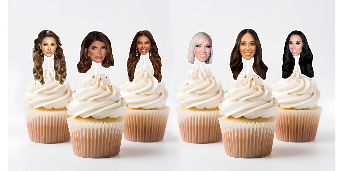 Real Housewives RHONJ Cupcake Toppers: Bravo Real Housewives Party Decor