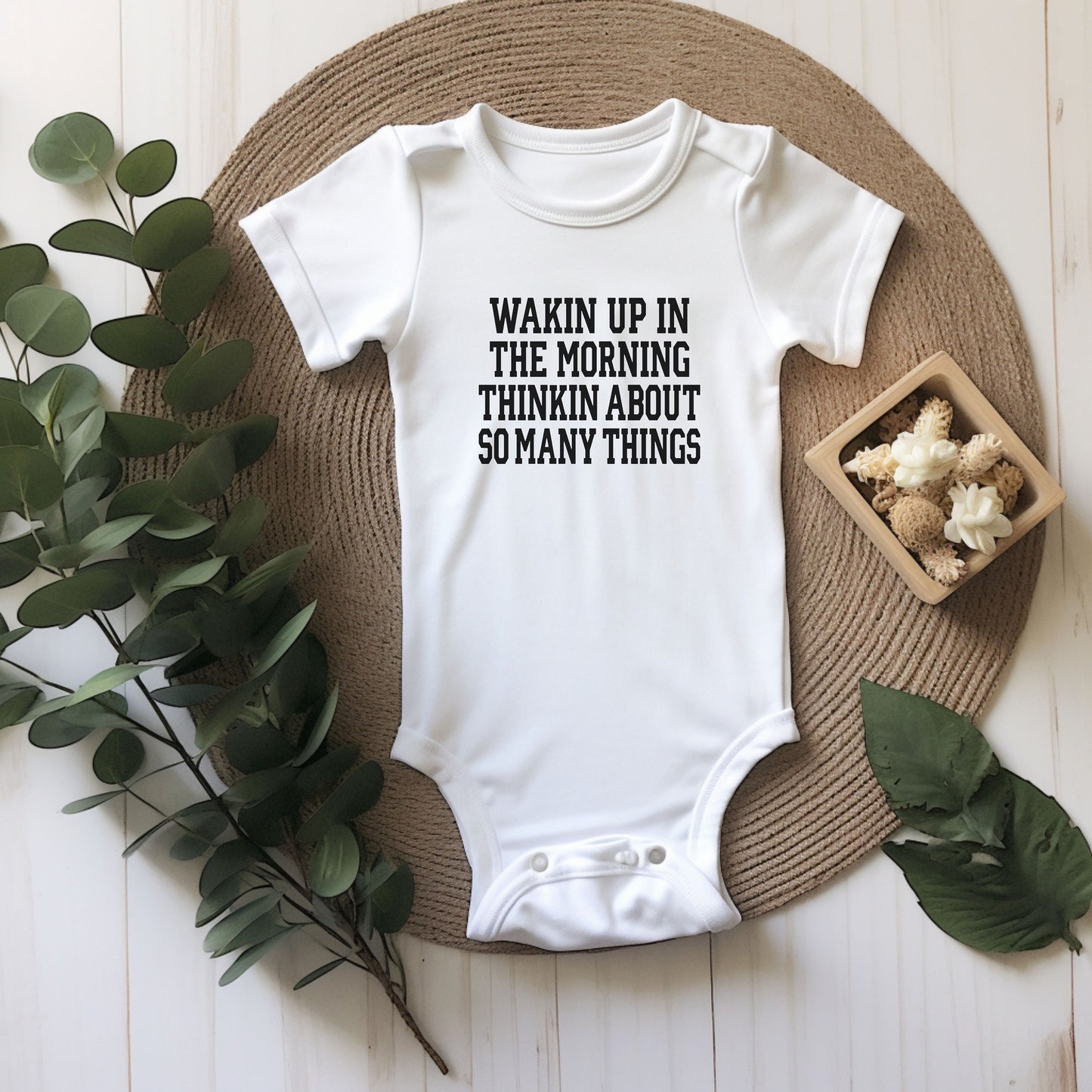 Real Housewives Wakin Up in the Morning Infant Bodysuit - Baby Shower Bravo Gift Bravo Party Last Minute - RHONJ Newborn Present New Mom