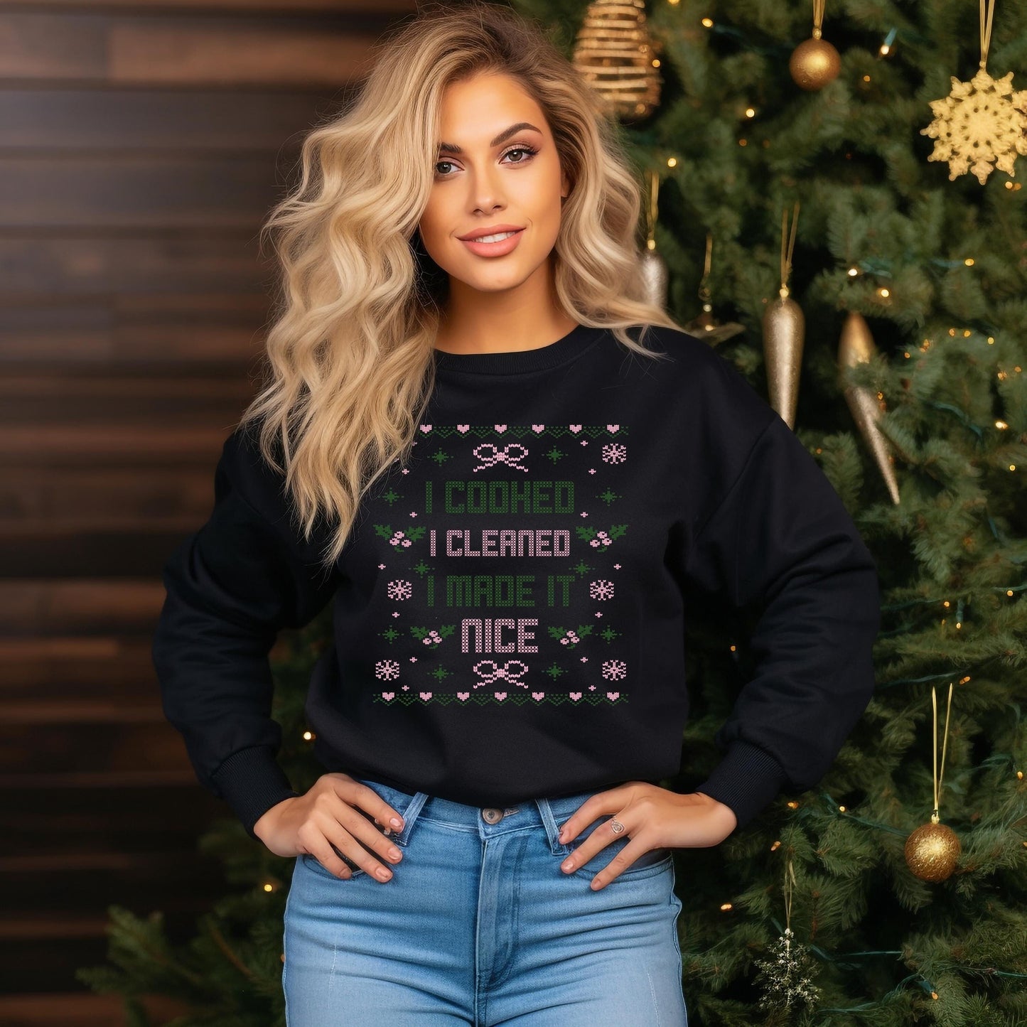 Bravo Christmas Real Housewives Made it Nice Ugly Sweater Shirt - Holiday Bravo Sweatshirt - RHONY Crew Neck Shirt Bravo Dorinda