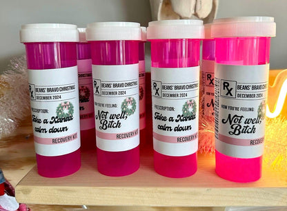 Bravo Christmas Real Housewives RHONY Holiday Hangover Kit Custom Party Favors