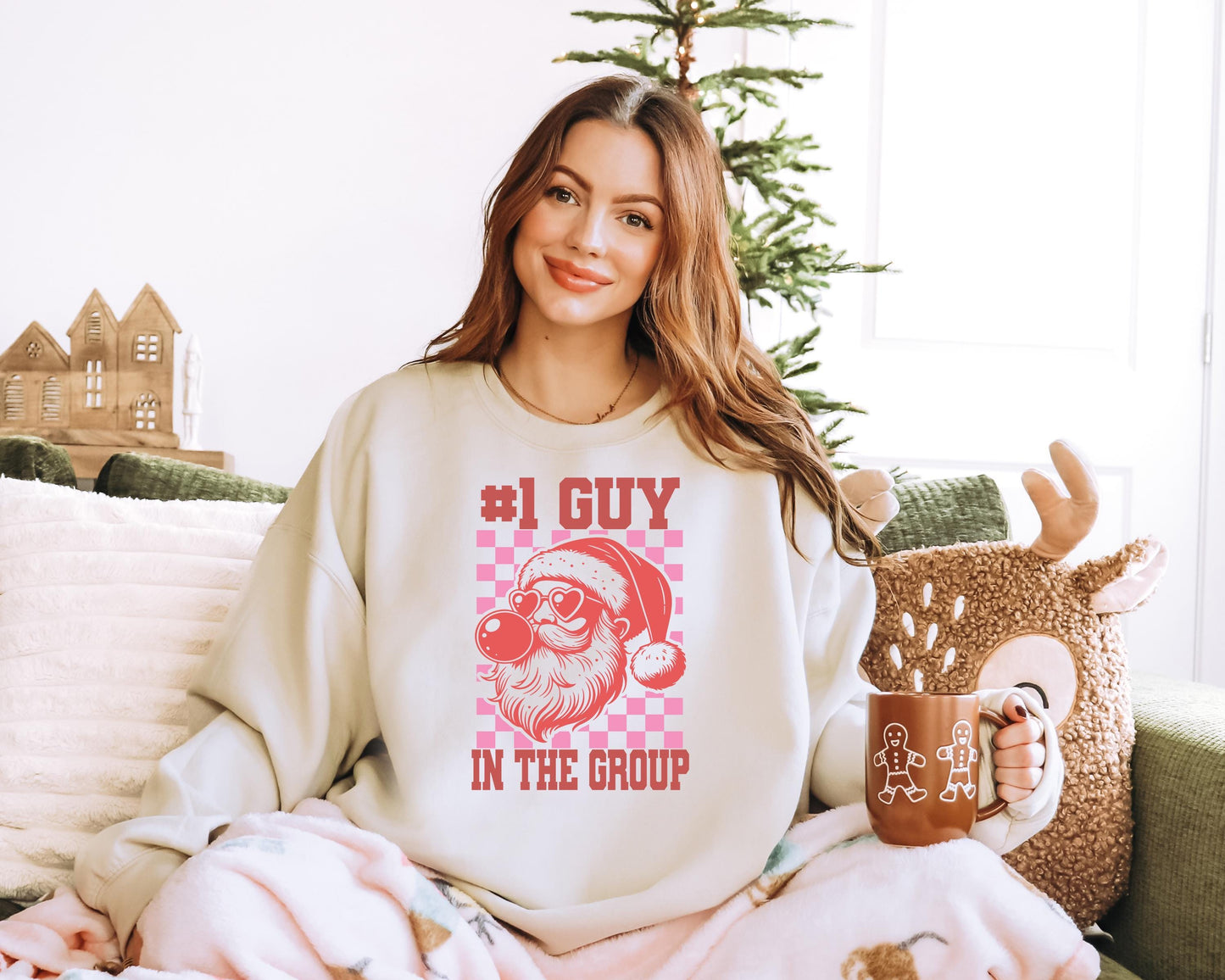 Bravo Christmas Vanderpump Rules Shirt - #1 Guy in the Group Shirt - VPR Santa Crew Neck Shirt Bravo Holiday Checkerboard