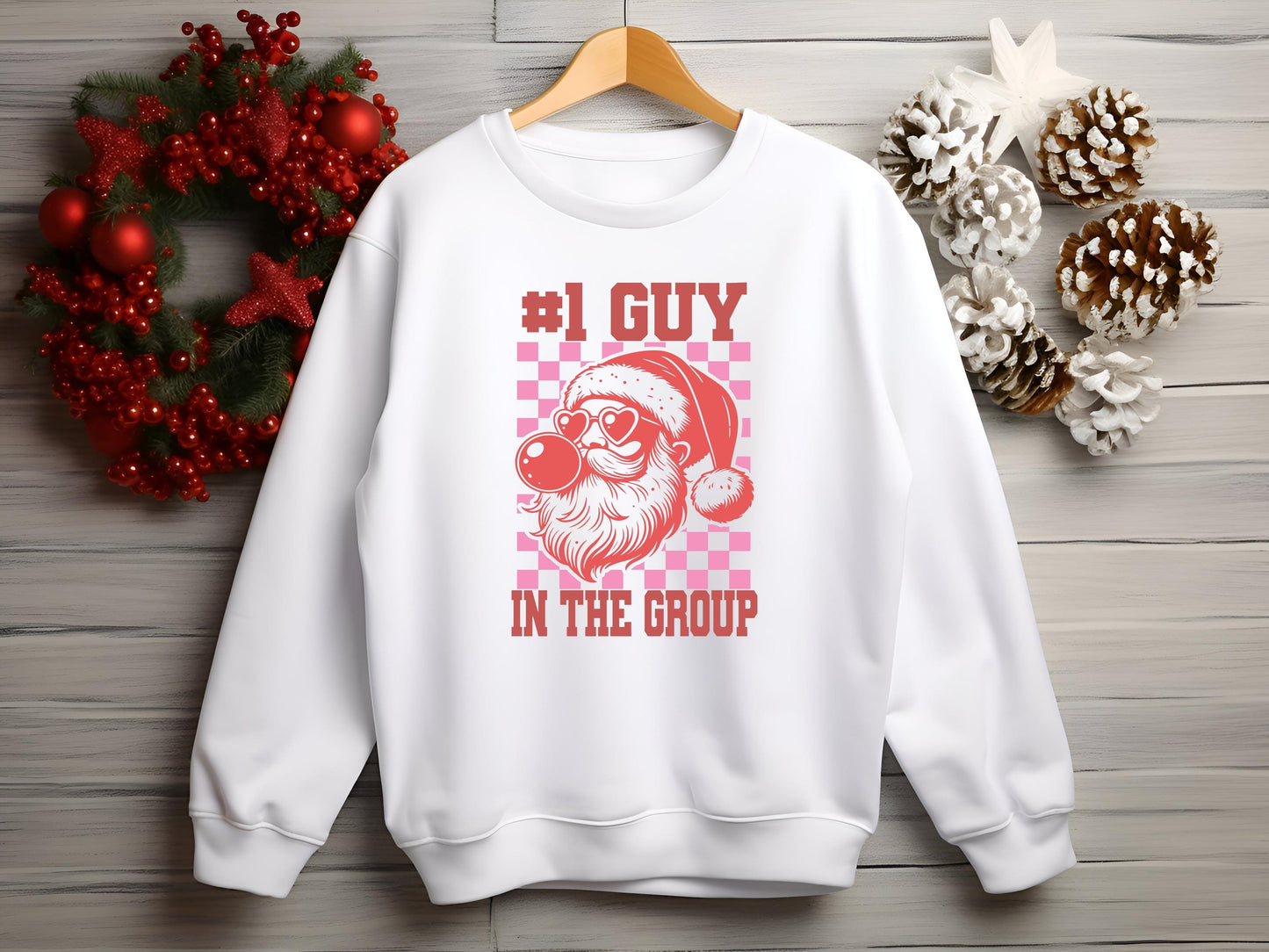 Bravo Christmas Vanderpump Rules Shirt - #1 Guy in the Group Shirt - VPR Santa Crew Neck Shirt Bravo Holiday Checkerboard