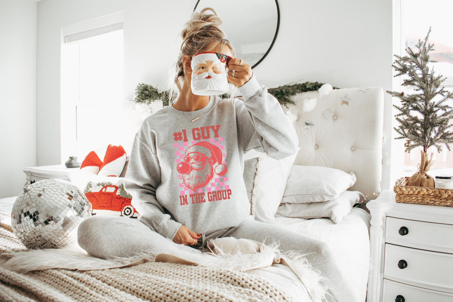 Bravo Christmas Vanderpump Rules Shirt - #1 Guy in the Group Shirt - VPR Santa Crew Neck Shirt Bravo Holiday Checkerboard