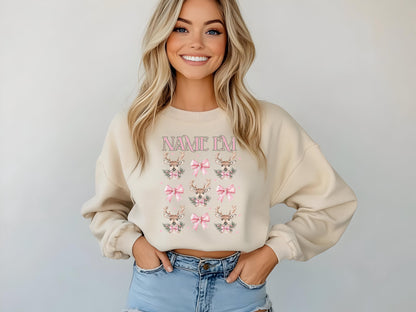 Bravo Christmas Real Housewives Name Em' Holiday Bravo Sweatshirt - RHOBH Crew Neck Shirt Bravo - Reindeer Coquette