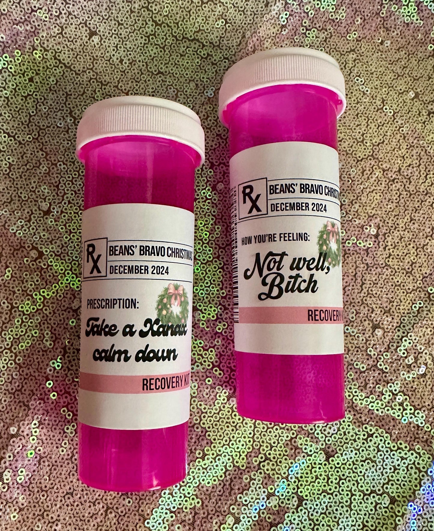 Bravo Christmas Real Housewives RHONY Holiday Hangover Kit Custom Party Favors