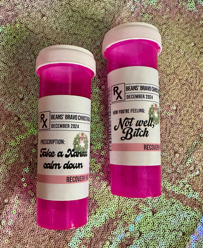 Bravo Christmas Real Housewives RHONY Holiday Hangover Kit Custom Party Favors