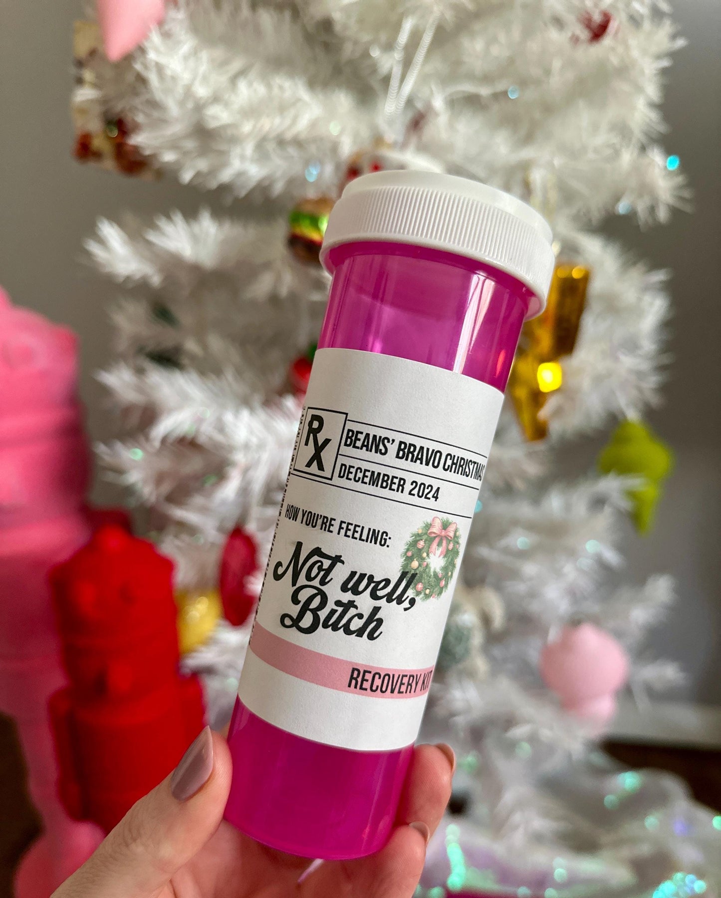 Bravo Christmas Real Housewives RHONY Holiday Hangover Kit Custom Party Favors