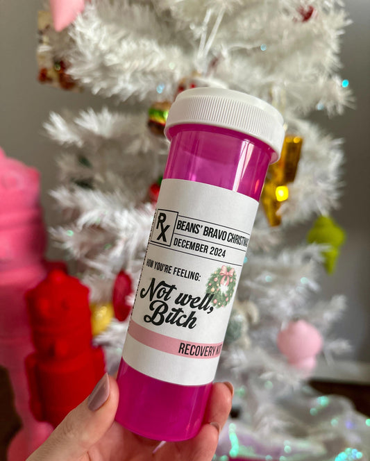 Bravo Christmas Real Housewives RHONY Holiday Hangover Kit Custom Party Favors