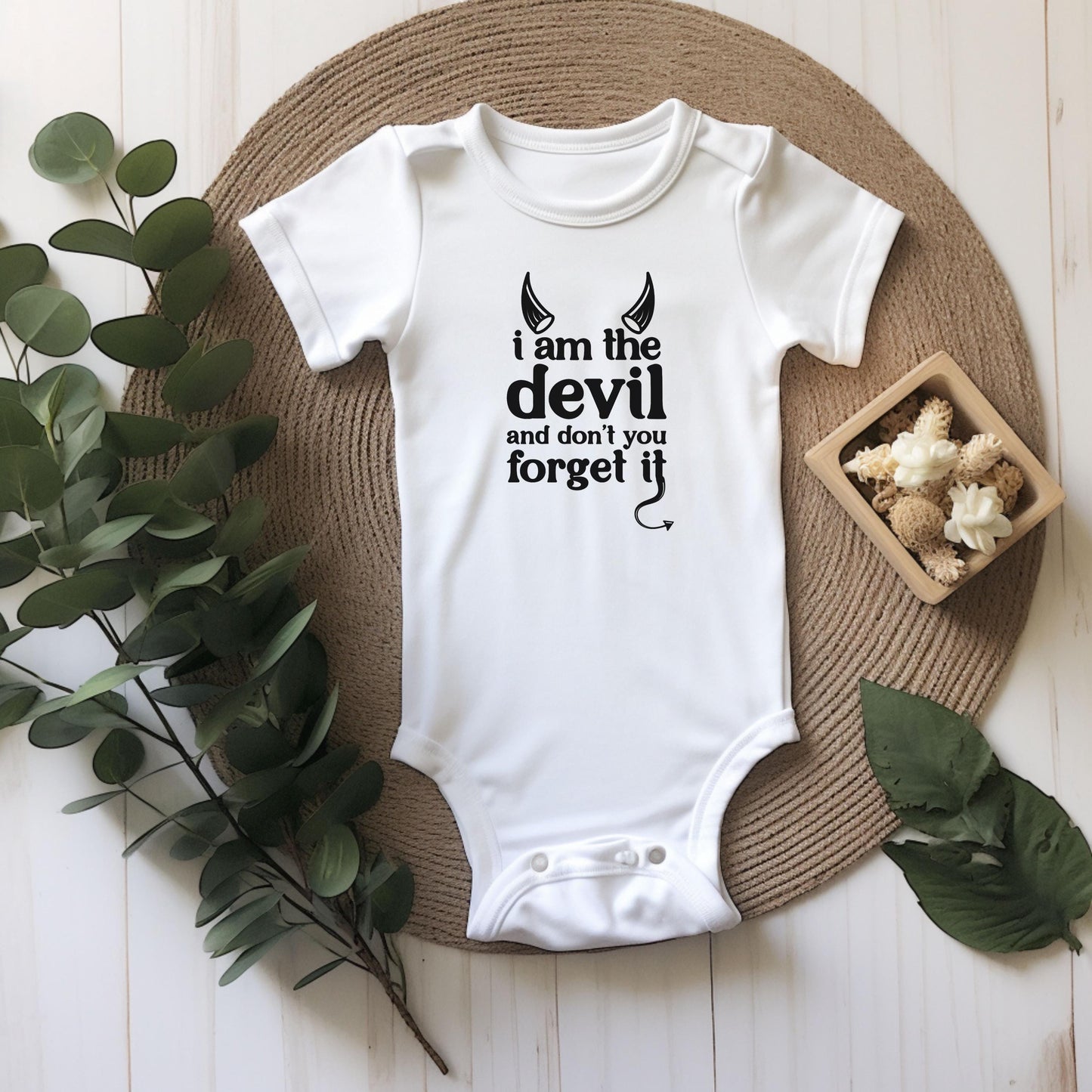 I Am the Devil Stassi Infant Bodysuit VPR - Baby Shower Bravo Gift Halloween - Bravo Party Last Minute Gift - Gift Newborn Present New Mom